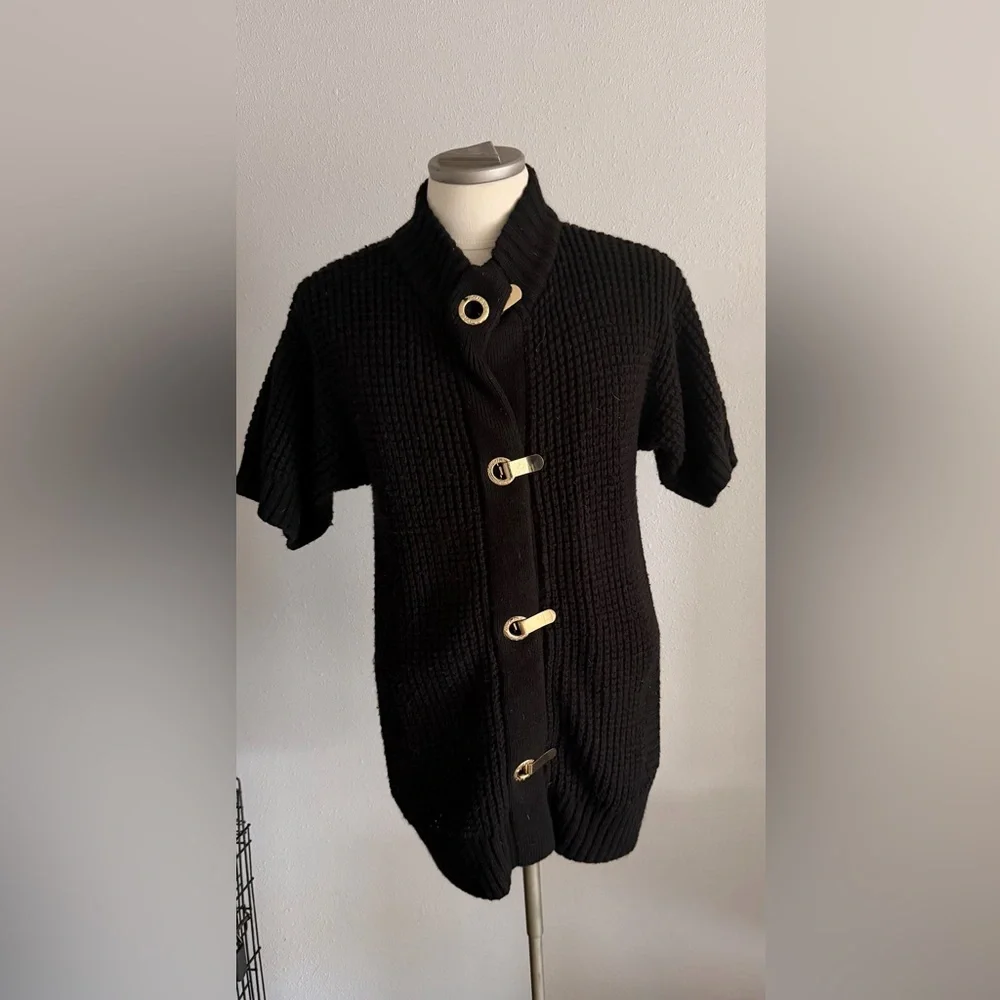 Michael Kors Black Cardigan with Gold Accents Medium